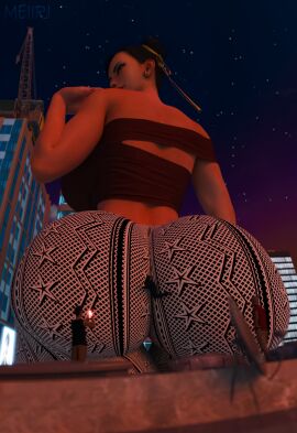 1girls 2boys 3d 3d_(artwork) asian asian_female ass big_ass big_breasts big_butt breasts capcom chinese chinese_female chun-li city clothed clothed_female clothed_male dark-skinned_male dark_skin female flare_pants giant_female giantess huge_ass huge_boobs huge_breasts huge_butt light-skinned_female light-skinned_male light_skin male mature mature_female meiirii milf night night_sky street_fighter street_fighter_6