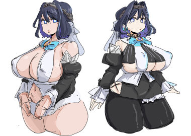1girls bangs big_breasts black_legwear blue_bow blue_eyes blue_hair blue_ribbon bow bow_earrings bowtie breasts broach chain chains cleavage clothed clothing collar curvy dark_blue_hair dark_hair detached_sleeves earring female female_focus female_human female_only frilled_dress fully_clothed hair_accessory hair_intakes hair_ornament hololive hololive_english hololive_english_-council- hololive_english_-promise- hourglass_figure huge_breasts human leebongchun light-skinned_female light_skin looking_at_viewer miniskirt nipple_bulge ouro_kronii pale-skinned_female pale_skin ribbon ribbon_earrings short_hair solo standing thick_thighs thighhighs thighs underboob virtual_youtuber wide_hips youtube youtuber