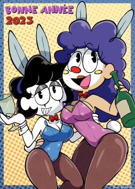 2girls breasts cleavage clothing duo female female_only imrachets tagme