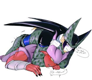 alien_humanoid cuntboy demon dragon_ball_z humanoid intersex janemba male pegging pegging_male perfect_cell strap-on strapon yaoi