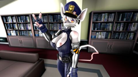 3d breasts female furry officer_flint officer_flint_(foretbwat) police white_body white_fur white_hair