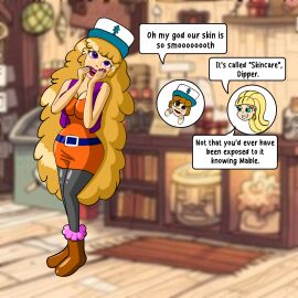 breasts cleavage dipcifica dipper_pines disney disney_channel disney_xd female female_dipper fusion gender_transformation genderswap genderswap_(mtf) gravity_falls large_breasts pacifica_northwest pantyhose quattrofour quattrosayla rule_63 tagme transformation