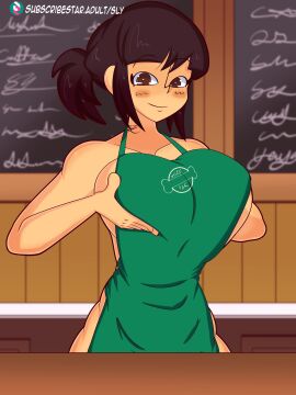 animated apron big_breasts coffee_shop min-ju_wyldepak nickelodeon tagme video wylde_pak wyldepak