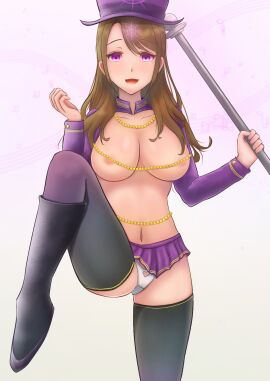 1girls absurd_res absurdres ahoge aineko_nekoko altered_common_sense alternate_costume areola_slip breasts brown_hair cheating cheating_wife cleavage collarbone common_sense_change empty_eyes erect_nipples female female_only femsub glowing happy_trance huge_breasts hypnosis jewelry leg_lift long_hair male male_pov milf mind_control navel netorare nipples ntr open_mouth original original_character panties pov_dom pov_male purple_eyes short_skirt skirt skirt_lift smile solo_female solo_focus source_request textless textless_version thighhighs unaware unaware_hypnosis white_background white_panties