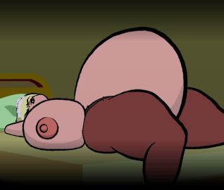 1girls animated big_breasts blonde_hair breasts cartoony female female_focus female_only female_pred ffsiwli_(artist) huge_breasts implied_digestion pov vore vore_belly zoey_dardana