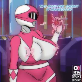 1girls big_breasts breast_expansion breast_growth breast_growth_(enlargement) breasts captainxero clothed expansion female female_only fully_clothed helmet mighty_morphin_power_rangers orukidraws pink_ranger power_rangers solo super_sentai transformation