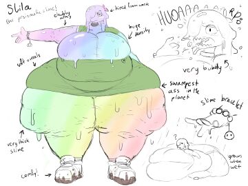 1girls 2d 2d_(artwork) 2d_artwork ass big_ass big_breasts big_butt bracelet breasts breasts_bigger_than_head bubble_ass bubble_butt burp burping choker chubby chubby_belly chubby_female clothed clothed_female clothed_male clothes clothing expansion female female_focus female_only hair humanoid long_hair male obese open_mouth sharp_teeth solo solo_female solo_focus sweat sweatdrop sweating sweaty talking text thick thick_ass thick_thighs thighs thunder_thighs thunderthighs yobaba