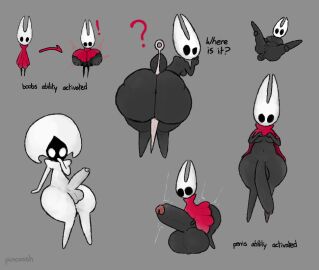 2futas anthro anus areola arthropod arthropod_abdomen artist_name ass balls big_balls big_breasts big_butt big_penis biped breast_expansion breast_growth breast_growth_(enlargement) breasts clothed clothing clothing_lift dialogue digital_media_(artwork) dress dress_lift erection exclamation_point expansion female flaccid foreskin futanari genitals glans grey_background hi_res hollow_knight hornet_(hollow_knight) huge_balls huge_breasts huge_butt huge_cock humanoid_genitalia humanoid_penis hyper hyper_balls hyper_breasts hyper_genitalia hyper_penis intersex inverted_nipples lace_(hollow_knight) looking_at_viewer looking_back multiple_images nipples object_between_cheeks oblivious penis pincoosh presenting presenting_pussy presenting_vulva pussy question_mark rear_view red_clothing red_dress simple_background sketch_page solo spread_legs spreading standing surprised team_cherry text tremble_spikes uncircumcised vulva weapon wide_eyed