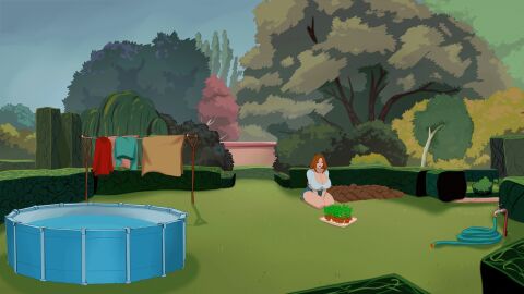 animated bbw big_ass big_breasts big_nipples breasts brown_hair debra_(discreenvision) discreenvision earrings female game_cg inusen long_hair milf nipples_visible_through_clothing the_secret_of_the_house