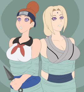 bare_shoulders blonde_hair bondage breasts brown_hair cleavage coils female female_only femsub hair_buns headband hypnosis large_breasts milf multiple_females multiple_girls multiple_subs naruto naruto_(series) orange_hair original plsgts purple_eyes restrained ring_eyes rinnegan short_hair single_hair_bun spiral_eyes svetta_(svettak92) tsunade updo weapon