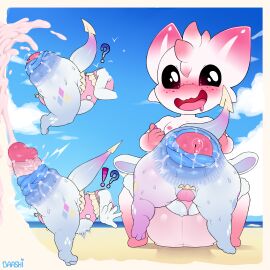 absurd_res alien all_the_way_through anal_prolapse anthro baashi balls beach big_balls bodily_fluids cum drooling duo face_fucking female flat_colors genital_fluids genitals goo_creature hi_res huge_balls hyper hyper_balls hyper_genitalia irrumatio lagomorph leporid male male/female mammal miziu_(baashi) nipples oral penetration penile penis precum prolapse rabbit saliva sex sweat wet