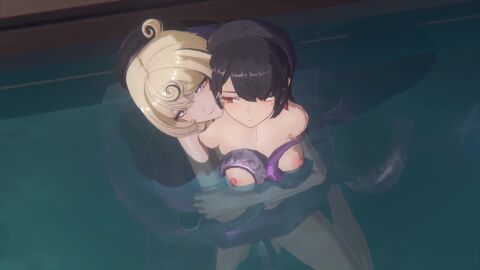 boob_squish ellen_joe hot_spring nude shark tagme tailjob tentacle video yidhari_murphy yuri zenless_zone_zero