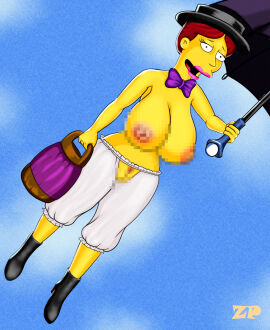 20th_century_studios accurate_art_style babysitter big_breasts breasts british british_accent british_female female nanny nude nude_female shary_bobbins tagme the_simpsons umbrella yellow_body yellow_skin zepastilha