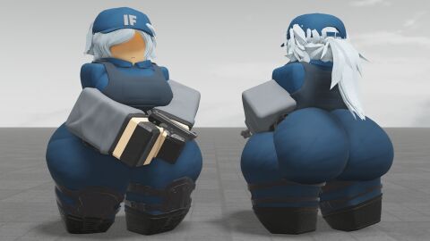 1girls 3d 3d_(artwork) 3d_model 3d_render ass ass_focus ass_up back_view baseplate big_ass big_breasts big_butt blender blender_(software) breasts bubble_butt butt_focus caffinatedbuns clothed clothed_female clothes clothing curvy curvy_body curvy_female curvy_figure curvy_hips curvy_thighs dead_ahead female female_focus female_only looking_at_viewer pepper_(dead_ahead) police police_hat police_officer police_uniform policewoman roblox robloxian seductive source_request standing weapon weapons young young_female younger_female