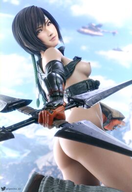 1girls 3d black_hair blender breasts brown_eyes female final_fantasy final_fantasy_vii final_fantasy_vii_rebirth final_fantasy_vii_remake nude nude_female passionate pinup short_hair small_breasts spectra3d yuffie_kisaragi