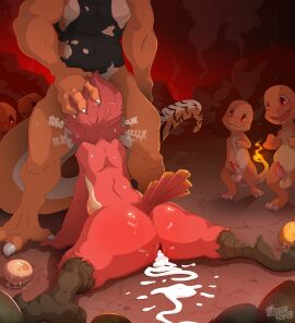 absurd_res ambiguous_gender anthro avian avian_feet being_watched bird bodily_fluids charmander charmeleon cleanup_blowjob clothing cum cum_trail egg feathers feet fellatio generation_1_pokemon genital_fluids genitals group hand_on_head hi_res leaking_cum lizard lonelycharart looking_at_another male male/ambiguous multicolored_body multicolored_feathers muscular muscular_male nintendo onomatopoeia oral orange_body penile penis pokemon pokemon_(species) red_body red_feathers reptile scalie sex shirt sound_effects swallowing_sound_effect tail tail_feathers talons tapering_penis text toes topwear torn_clothing torn_shirt torn_topwear two-tone_body two-tone_feathers