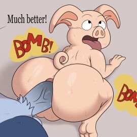 2024 absurd_res all_fours anal anal_sex anthro ass balls big_ass big_butt big_penis black_body black_eyes black_fur bodily_fluids colossalstars curled_tail digital_media_(artwork) domestic_pig dragon_ball duo english_text exclamation_point expansion fur gay genitals grey_body grey_fur hi_res huge_ass huge_butt looking_pleasured male male/male male_penetrated male_penetrating male_penetrating_male mammal multicolored_body multicolored_fur onomatopoeia oolong penetration penile penile_penetration penis penis_in_ass pig pink_body pink_ears pink_nose pink_tail rear_view sex sound_effects suid suina sus_(pig) sweat tail text thick_thighs three-quarter_view tongue tongue_out two-tone_body two-tone_fur vein veiny_penis