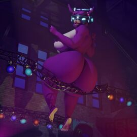 3d anthro ass ass_focus ass_squish barefoot big_ass big_breasts breasts ctgiantess dj_bop female fortnite fortnite:_battle_royale furry giantess happy huge_ass huge_breasts looking_at_viewer looking_back macro muscular muscular_back naked_female purple_hair thick_ass thick_thighs