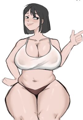 anime anime_style ass big_breasts breasts female huge_ass mercurydrawss oppai orginal_character thick_ass thick_thighs