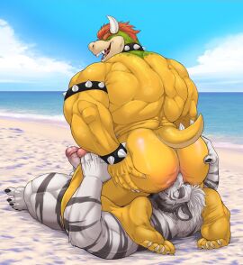 2024 2boys anal anthro anthro_on_anthro anthro_on_bottom anthro_on_top armband ass ass_grab back_muscles bara beach beard big_ass big_butt big_muscles big_penis bowser bracelet butt_grab claws cloud collar day deltoids duo erection eyebrows face_in_ass facesitting facial_hair feet felid frottage fur furry furry_only gay genitals glans grab_the_butt hair hand_on_ass hand_on_butt hi_res horn huge_ass huge_butt huge_muscles humanoid_feet humanoid_genitalia humanoid_penis jewelry kneeling koopa looking_back lying male male/male male_on_bottom male_on_top mammal mario_(series) masculine_male muscles muscular muscular_anthro muscular_male narrowed_eyes nintendo nude on_back on_bottom on_top open_mouth open_smile oral outside pantherine penile penis plantigrade rimming sand scalie sex sitting_on_another sky smile soles spiked_armband spiked_bracelet spiked_collar spiked_tail spikes spikes_(anatomy) taighet_28 tail teeth thick_arms thick_thighs tiger triceps tuft water yaoi