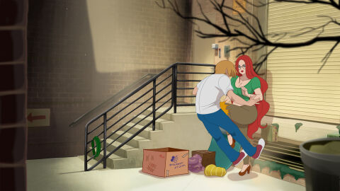 anna_(discreenvision) ass big_ass big_breasts breasts discreenvision female glasses high_heels inusen milf red_hair tagme the_secret_of_the_house