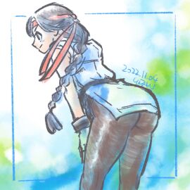 1girls art_of_fighting artist_request ass bandana belt bending_forward bent_over big_ass big_butt braid braided_hair braided_ponytail brown_eyes brown_hair clothed female from_behind gloves happy karate_gi king_of_fighters light-skinned_female light_skin long_hair pants skirt skirt_lift smiling snk spandex thighs tied_hair yoga_pants yuri_sakazaki