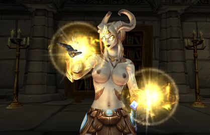 bare_breasts blizzard_entertainment breasts chelru draenei female lightforged_draenei magic nude original_character paladin roleplay_character spell tagme warcraft world_of_warcraft