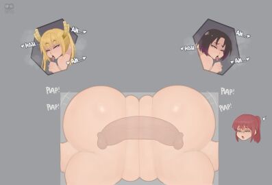 3girls ahe_gao anal anal_insertion ass ass_bigger_than_head ass_focus ass_to_ass big_ass big_butt blonde_hair brown_hair bubble_ass bubble_butt curvaceous curvy curvy_figure dildo double_dildo dragon dragon_girl elma_(dragon_maid) eyes_rolling_back female female_only gattito glasses horns huge_ass hyper_ass kobayashi long_hair massive_ass miss_kobayashi's_dragon_maid nude open_mouth plap pleasure_face purple_highlights red_hair sex_toy short_hair tagme thick_ass thick_thighs tohru_(dragon_maid) tongue tongue_out voluptuous voluptuous_female wide_hips x-ray yuri