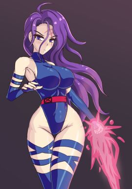 1girls aohadapeach breasts female female_only fully_clothed marvel marvel_comics psylocke_(kwannon) purple_hair solo solo_female tagme thick_thighs x-men