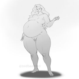 1girls belly big_belly big_breasts breasts female female_focus female_only giantess large_female long_hair looking_at_viewer mini_giantess naked naked_female nude nude_female nudity original original_character post-vore pussy solo solo_female solo_focus standing thick_thighs thighs vagina vore zedbeenfed