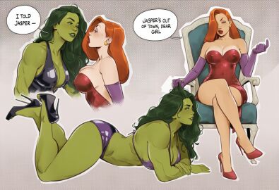 1girls 2girls ai_generated ass big_ass big_breasts breasts crossover curvaceous curvy curvy_figure digital_media_(artwork) disney female firm_ass green-skinned_female green_body green_hair green_skin hips hourglass_figure huge_ass huge_breasts hulk_(series) jennifer_walters jessica_rabbit large_ass large_breasts legs light-skinned_female light_skin macro macro_female marvel marvel_comics mature mature_female mini_giantess phophopho red_hair round_ass she-hulk slim_waist tall tall_female tall_girl thick thick_ass thick_hips thick_legs thick_thighs thighs touchstone voluptuous waist who_framed_roger_rabbit wide_hips