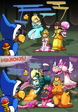 1boy 4girls alternate_version_available areola areola_peek areola_peeking areolae areolae_peek areolae_peeking ass before_and_after belt big_areola big_areolae big_ass big_breasts big_butt black-skinned_female black_areola black_areolae black_mask black_skin blonde_hair blue-skinned_female blue_areola blue_areolae blue_cloak blue_dress blue_eyes blue_hat blue_nipples blue_skin boob_window boots breasts bubble_ass bubble_butt bullet_bill camera cat_bullet_bill cat_ears cat_tail chabble cloak clothed clothed_female clothing collar collar_and_bell crown dragon dragoneel dress earrings edit edited english english_text eyes_bugging_out female female_dragon floating flower_earrings glasses gold_crown green_eyes hair_over_eye hair_over_one_eye hand_on_breast hand_on_breasts hand_on_own_breast hand_on_own_breasts hat heels holding_camera holding_wand huge_areola huge_areolae huge_breasts kamek light-skinned_female light_skin long_gloves long_hair luma male mario_(series) mask masked masked_female medium_breasts nipple_bulge nipples nude nude_female orange-skinned_female orange_skin panties pearl_earrings pink-skinned_female pink_areola pink_areolae pink_boots pink_dress pink_hat pink_heels pink_nipples pink_skin princess_daisy princess_peach princess_rosalina round_ass round_butt round_glasses shocked shocked_expression shocked_eyes silver_crown sitting_on_ground slit_pupils sluglug snifit species_transformation speech_bubble stockings tan-skinned_female tan_body tan_skin tan_skinned_female tanned tanned-skinned_female tanned_skin tanned_skinned_female text text_bubble thick_thighs toadette transformation transformation_through_magic twintails twintails_(hairstyle) unaware unaware_transformation wand white_gloves white_long_gloves white_stockings wide_hips yellow-skinned_male yellow_dress yellow_skin yellow_skinned_male yellow_spikes