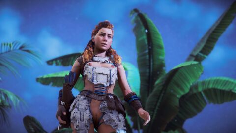 1girls 3d aloy faith103 female female_only game_screenshot horizon_zero_dawn mod no_panties pussy solo