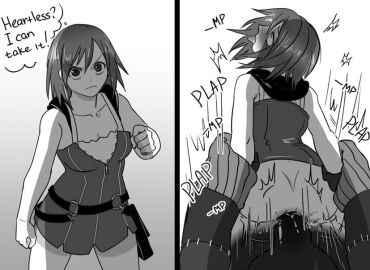 1girls 1monster 2koma anal bad_end clenched_hand clothed_sex defeat_rape defeat_sex defeated defeated_heroine dress english_text female female_focus ginger heartless holding_hands instant_loss_2koma kairi kingdom_hearts long_hair monochrome nekokat42 red_hair sex sex_from_behind solo_focus tongue tongue_out