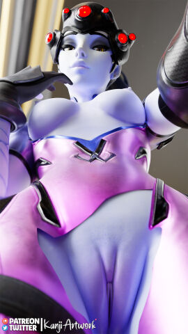 1girls 3d breasts breasts_out camel_toe cameltoe close-up cute exposed_breasts exposed_pussy female female_focus female_only highres kanjiartwork kanjihentai looking_at_viewer overwatch overwatch_2 phone pussy ripped_clothing selfie shaved_pussy small_breasts solo solo_female viewed_from_below widowmaker