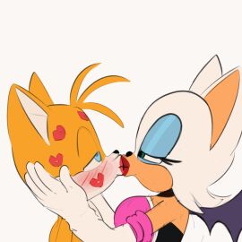 1boy 1girls 2d 2d_animation age_difference animated bat canine female fox gif kiss_mark kissing kissing_fetish lipstick lipstick_mark male older_female older_female_and_younger_male red_kiss_mark red_lips red_lipstick red_lipstick_mark rouge_the_bat sega sonic_(series) tagme tails tails_the_fox unknown_artist younger_male