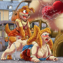 1:1 2024 3_toes 5_fingers all_fours animal_genitalia animal_penis anthro anthro_on_anthro anthro_penetrated anthro_penetrating anthro_penetrating_anthro areola ass ass_up being_watched black_nose blush bodily_fluids bottomless bottomless_anthro bottomless_female bottomless_male bottomwear bottomwear_down breasts brown_body brown_ears brown_fur brown_tail building canid canine canine_genitalia canine_penis chiko_(doraemon) clitoris close-up clothed clothed_anthro clothed_female clothed_male clothed_sex clothing clothing_around_one_leg day detailed_background digitigrade doggy_style doraemon dripping duo_focus erection exposed_breasts feet female female_penetrated fingers from_behind_position fur genital_fluids genitals group hachi_(doraemon) intraspecies kitsune_youkai knot long_ears looking_at_another looking_pleasured male male/female male_penetrating male_penetrating_female mammal multicolored_body multicolored_fur nipples open_mouth orange_body orange_fur orange_tail outside outside_sex panties panties_around_one_leg panties_down pants pants_down partially_clothed partially_clothed_anthro partially_clothed_female partially_clothed_male penetration penile penile_penetration penis penis_in_pussy pink_areola pink_clitoris pink_nipples pink_pussy pussy raised_tail red_penis red_tongue rust saliva saliva_drip saliva_on_tongue sex snout standing standing_doggystyle tail tan_body tan_breasts tan_fur tan_inner_ear teeth toes tongue tongue_out two-tone_body two-tone_fur underwear underwear_around_one_leg underwear_down vaginal_fluids vaginal_penetration