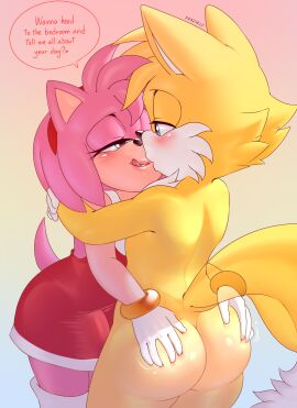 1boy 1futa 2024 aged_up amy_rose anthro anthro_on_anthro ass ass_grab big_ass big_butt blue_eyes blush bodily_fluids bracelet bulge bulge_through_clothing butt_grab butt_rub canid canine cfnm clothed_female_nude_male clothing detailed_bulge di dialogue dress duo english_text erection erection_under_dress eulipotyphlan eye_contact female femboy fingers fox fti_crossgender fur futa/male futa_on_femboy futa_on_male futa_with_male futanari genderswap genderswap_(fti) genital_outline girly gloves grabbing grabbing_ass half-closed_eyes hand_on_ass hand_on_butt handwear hedgehog hi_res intersex intersex/male interspecies inviting jewelry krazyelf licking licking_lips licking_own_lips looking_at_another male male_ass male_ass_focus mammal miles_prower miles_tails_prower motion_lines narrowed_eyes nude otoko_no_ko penis penis_outline pink_body pink_fur pink_hair pupils red_clothing red_dress romantic rule_63 saliva saliva_string sega sonic_(series) sonic_the_hedgehog_(series) speech_bubble suochera tails tails_the_fox tan_body tan_fur text tongue tongue_out white_body white_clothing white_fur white_gloves white_handwear white_inner_ear yellow_body yellow_furlatte