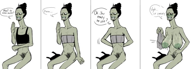 0zempicshitter alternate_breast_size big_breasts binder binder_(clothing) breasts breasts_bigger_than_head cat_lady_(no i'm_not_a_human) chest_binder female female_only hairy hairy_armpits hairy_pussy horror huge_breasts hyper_breasts nightmare_waifu no i'm_not_a_human pussy ugly_female