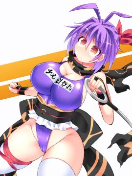 breasts female hisui_(stapspats) one-piece_swimsuit sukuna_shinmyoumaru swimsuit tagme thighhighs touhou