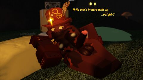 3d costume erection gay gootraxian kaiju_paradise looking_away male murrcrawler muscular muscular_male nightcrawler_(kaiju_paradise) nipples penis precum roblox roblox_game robloxian self_upload speech steamcrawler_(kaiju_paradise) tagme text watermark