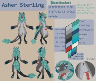 3d absurd_res animal_genitalia animal_penis asher_sterling balls beanthusiast biped blender_(artwork) blender_eevee blue_eyes character_name claw_fingers claws color_swatch cuntboy digital_media_(artwork) digitigrade english_text erection eyewear eyewear_only feather_necklace feet flared_penis flat_colors fluffy fluffy_chest fluffy_hair fluffy_tail front_view full-package_cuntboy fully_sheathed fur genitals glasses glasses_only gradient grey_body grey_fur hair headshot_portrait herm hermaphrodite hi_res horn intersex jagged_mouth jewelry knot knotted_penis looking_at_viewer male maleherm measurements model_sheet multi_genitalia multiple_angles neck_tuft necklace nubbed_penis nude open_mouth pawpads paws penis portrait pronouns pussy rear_view sheath signature simple_background solo species_name tail tail_tuft teal_hair teeth teeth_showing text three-quarter_view toes tongue tongue_out tuft watermark wearing_glasses white_body white_fur wickerbeast widescreen