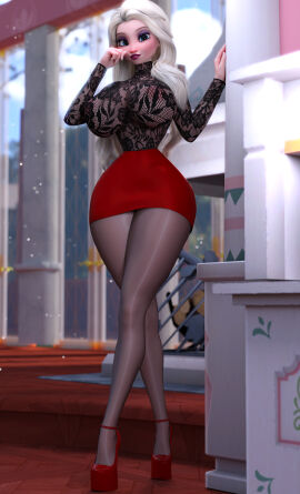 1girls 2024 3d areolae_visible_through_clothing ass breasts breasts_visible_through_clothing clothing elsa_(frozen) female female_only frozen_(film) frozen_2 high_heels hourglass_figure huge_ass huge_breasts large_breasts nipples_visible_through_clothing platform_heels ruidx see-through see-through_clothing see-through_top skirt solo tagme