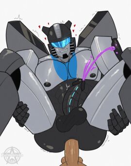 anus athletic_male balls bayhem_films cumming cybertronian di_bonaventura_pictures ejaculation gay hasbro heart_symbol human human_on_male human_penetrating interspecies jazz_(transformers) legs_spread legs_up light-skinned_male male male/male missionary_position new_republic_pictures nipples offscreen_male on_back paramount_animation paramount_pictures pecs penis polarisinhostar pov robot smirk transformers transformers_one visor