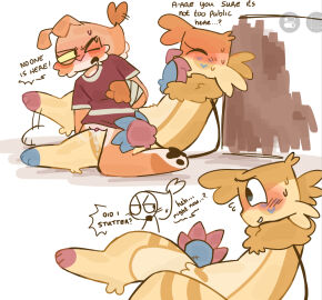 annoyed closed_eyes cuntboy dandy's_world dandys_world dominant_male doodle drooling goob_(dandy's_world) grinding hand_on_hip intersex male nervous shrimpo_(dandy's_world) submissive_male transgender