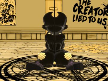 1boy 1girls 3d bendy bendy_and_the_ink_machine bendy_fem bendy_the_dancing_demon darling_(cally3d) female male mikumikudance mmd rule_63 selfcest south_shaed_(dreams_come_true_studio) tagme