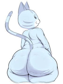 1girls :3 animal_crossing animal_ears anthro ass back_view behniis big_ass black_hair blue_fur bottom_heavy cat_ears cat_tail cellulite cellulitic_ass completely_nude domestic_cat felid feline felis female female_only fur grey_fur huge_ass large_ass lolly_(animal_crossing) long_tail looking_at_viewer looking_back mammal markings mob_face nintendo nude pointy_ears rear_view smile solo striped_tail tail thick_ass thick_thighs thighs two-tone_fur white_background wide_hips