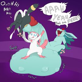 absurd_res ambiguous_gender balls big_balls blush cock_vore digestion eeveelution ejaculation feral foreskin generation_2_pokemon generation_4_pokemon generation_6_pokemon genitals glaceon group heart_eyes heart_symbol hi_res lumps male nintendo penetration penile penis pokemon pokemon_(species) ribbonjob smushpretzel sylveon tongue tongue_out umbreon uncircumcised urethral urethral_bulge urethral_penetration vore