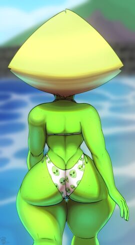 1girls 2022 alien alien_girl ass ass_cleavage ass_crack ass_focus barely_contained barely_contained_ass barely_fits big_ass big_ass_(female) bikini bikini_bottom bikini_top butt_crack cartoon_network clothing female gem_(species) green_body green_skin huge_ass huge_ass_(female) imminent_wardrobe_malfunction n-kosi n-kosi_(coloring) peridot_(steven_universe) skimpy solo solo_female steven_universe thick_thighs tight_swimsuit tight_swimwear underwear wide_hips