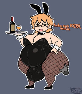 1boy 2025 2d alcohol artist_logo balls bottom_heavy bottom_heavy_femboy bowtie bowtie_collar bulge bunnysuit color crossdressing crotch_bulge dialogue disembodied_hand drinks english_text fat fat_ass fat_male femboy femboy_focus full_color gay glasses groping_ass hand_on_hip high_heels huge_balls hyper_bulge leotard male male_focus male_only male_playboy_bunny moobs original original_character overweight_male pantyhose penis playboy_bunny pumps simple_background solo strapless_leotard tagme text thickandtwisted trap tray vulgar yaoi